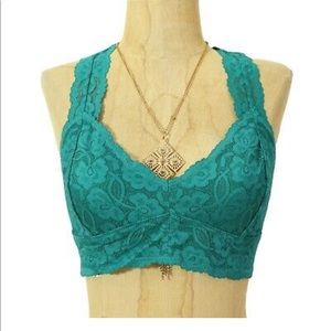 Free People 'Gallon' Lace Halter Bralette S